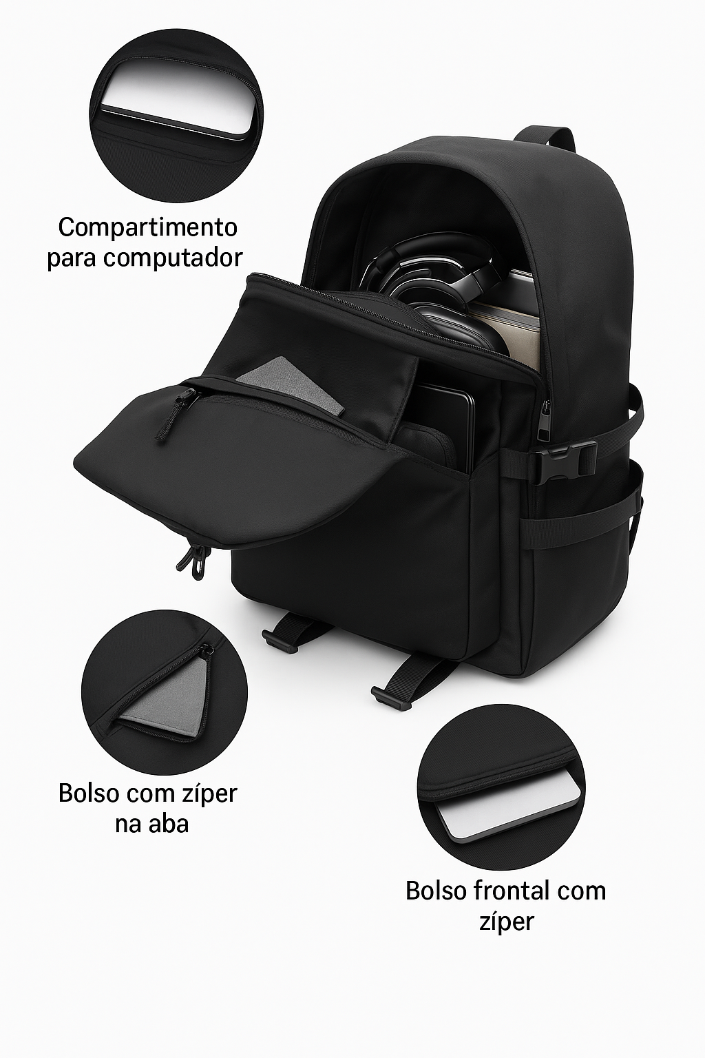 Mochila Masculina Sofisticada Impermeável